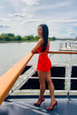 Absolutely in love with this fiery red romper! The color is bold, vibrant, and turns heads instantly. The lace-up back adds the perfect touch of flirty elegance, and the fit is incredibly flattering, snug in all the right places without feeling tight. It's comfortable enough to wear all day, even in heels, and perfect for a yacht party or summer event. Got so many compliments and felt confident the entire time. Highly recommend this if you want to feel effortlessly sexy and classy! - Gaiz L.