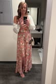 Very light and flowy, not see through at all. Elegant and pretty. Wore it to a spring wedding and got a lot of compliments on it. - Crystal P.