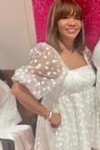 This dress was cute in the picture, but was definitely great in person. I'm glad I purchased it. It worked really well for the event. I am sort of in between sizes, so it was a little bit big, but I wouldn't have ordered smaller. I got a lot of compliments. - Kelly J.