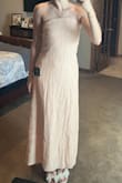 I love this dress! Beautiful cut, and it's really comfortable and easy to put on. However, I bought it for an event where I am required to wear pink, and the color is NOT as advertised. It leans more to a very pale orange than a pink. - Lauren R.