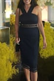 I wore this dress to a girls night out at the Four Seasons. I received a lot of compliments from both friends and strangers. I got a medium and it fit snug around my waist, but still flattering. - Maliha K.