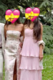 Bought this for my niece, who wore it to a wedding as part of the bridal party.  It gave a very romantic vibe. The dress was perfect.  It was a little loose given her slight frame, but XS was the right size.  The length was also perfect with 3" heels. - Ella F.