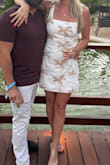 Received so many compliments on this dress! It was a little tight, but I wouldn't have sized up because I liked the tighter fit. If you like it a little loose, I'd size up. Such a cute, versatile dress. Can't wait to wear it again - Emily G.