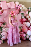 I wore this dress for my "Baby in Bloom" baby shower, and it was perfect! I'm 30 weeks pregnant and have gotten a little wider, so I sized up from my usual medium to a large and it fit beautifully. The material is lovely, and the dress looks so elegant and flattering. I truly felt like a princess and received so many compliments throughout the day.

It was the perfect length. I wore flats, and it wasn't too long or too short. One thing to note: the neckline does show quite a bit of cleavage. I used a safety pin for a bit more modesty, which worked well for me. Overall, I absolutely love this dress and would definitely recommend it. I'd purchase it again in a heartbeat! - GRISEL D.