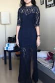 I fell in love with this dress the first time I saw it online but sadly it was out of stock! Patiently waited for it to come back and ordered it the instant it did. It's so elegant and hugs your curves perfectly. It was a little long so I paid to get it altered, which wasn't cheap due to the lace hem but so worth it! I wore it to a graduation dinner. It would be perfect for a fall/winter wedding or any formal event. - Wendan L.