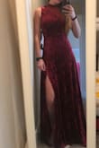 The material is great quality! And the small size is still long enough for me to wear heels. I also love that the waist has some stretch to it so I will be comfortable while dancing. - Emily P.