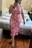 The fabric is beautiful and feels well-made, ruching is nice for concealing your tummy, and the fit really accentuates your curves in the best way. I sized down to M and love the fit. - Joanna C.