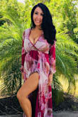 Perfect fit. Fabric is very flowy and comfortable on. Absolutely one of the best dresses I've ever owned! - James