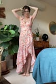 It's very hard for me to find dresses to fit me because I have a smaller waist and larger breasts. I am 5'6 and 140 lbs, and I ordered both small and medium, and while they both fit, the small fit like a glove and was perfect. They also hold up my girlies, which is no small feat! I love love love it. - Mairav S.