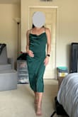 I love the look of this dress, but just wasn't quite comfortable in it. I originally ordered a S, and it fit ok, but the chest seemed kind of big. I exchanged for an XS, and it also fit, but more snugly around the waist. The chest was better, but with both the S and the XS, the cowl sat weirdly. Like another reviewer commented, I maybe could have made it work by pinning, taping, or sewing it somehow, but I liked another dress I got better and decided it wasn't worth the effort, so I ended up returning it. Had I decided to keep it and alter the cowl, I probably would've stuck with the original S. - Katie U.