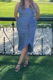 This dress was so comfy and flattering. So often, I'm constantly adjusting dresses, but didn't need to do any pulling up or down for this one. I chose to cut off the belt loops and just tie the belt. It was easy to iron and made me feel like a goddess, the way it hugged my curves perfectly. - Jessica B.