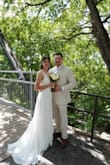 The wedding dress is beautifu! I love the style! It was lightweight and breathable, which is a big plus in Texas. When I tried it on, I knew it was the one, with just a few alterations. The length was too long, and the white bra pads were very noticeable. I had the dress hemmed to the right length and added material under the mesh lace in the front. I also replaced the white bra pads with nude ones. After the alterations, it truly became my dream dress. - Ruby P.