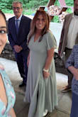 This dress was beyond comfortable. I wore this fabulous dress for over 7 hours to my niece's amazing wedding. The color is THE perfect sage. I did have to hem it as I do with all full-length, as I am only 5 ft tall. - Genyne B.