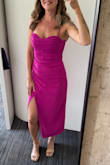 I love how much structure this dress has! The built in bra is great too! Some forgiveness in the torso area with the pleats. Waiting for another excuse to wear it!!! I love it so much! - Natalie L.