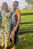 This dress is fabulous!! It fits well and complements my figure. The high neck with bow in the back looks great with your hair up. - Ronda M.