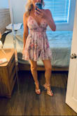 This is the perfect summer dress! I wanted something flowy and floral, and this exceeded my expectations. I was nervous about how the top would fi,t but it covered everything perfectly. The material is so soft and light. Colors are true to the photos. I'm 5'7" and did not find this too short. Love! - Lauren V.
