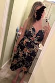 I really wanted to love this dress! I am usually a size 10 and bought a large and XL. The large was a little too tight and the XL was too big. The top on the XL came up a little too high. Maybe if I had a fuller chest, it would fit better but the proportions seemed off. I wanted to keep the large so badly, but it was too tight in my stomach area and wasn't flattering when I sat down. It fit great on top without a bar too. Was disappointed I had to return both sizes. - Jessica C.