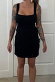 Love this little black dress. Fits perfectly! Not too tight and a little stretch to it.

The fabric feels soft against the skin and is good for dancing. - Nicole H.
