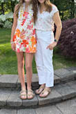 Our 8th grade dance was themed A Night At the Tropics. Everyone loved my dress! Most girls wore white or pale pink and everyone complimented me on the gorgeous colors of this dress. - Maureen B.