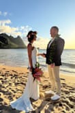 I had to shorten the dress in the front a few inches, but other than that, it was perfect for my Hawaiian beach wedding. - Faye M.