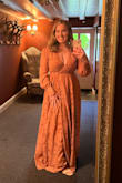 This dress is beautiful and so comfortable to wear. It wraps around your body, rather than having to squeeze into the dress. Effortless and beautiful! - Victoria J.