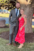 This dress was so fun to wear to a summer wedding. The low cut in the front was sexy which was a great balance with the flowy and longer skirt. I'm on the petite side and I probably could have sized down to an XS, but it he looser and longer fit of the S worked as well. - Dawn A.