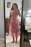 Get good measurements! Reviews said to size down, and I am usually a small, but can sometimes be a medium. The only size they had in stock was XS so I gave it a try, and the top fit great. The bottom didn't fit at all! Very cute tho! - Juliana M.