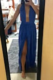 This dress is beautiful on, super flowy and beachy. The waist is a little tight, but nothing a few sit ups can't fix! Came in pretty wrinkled (as in pic) but I steamed it and it looks great. Also long enough for me to wear heels with. Can't wait to wear it to formal :) - Rachel M.