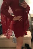 I Loved the dress ! The color looks like the same shade as it did online, i ordered a small and I feel it fit true to size, I had No problems with the fit. I have no complaints here, Loved the Dress! - Victoriarose G.