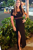 Absolutely love it!! It is super soft and very comfortable. I got so many compliments on the dress. I love the slit. I am wearing an xs and am 5' 3 and 112 pounds. I have no chest. (Insert sad face) - Yessenia B.
