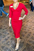 I love this dress, the quality is great.  However I am small up top and short; since the cut of the dress is low it doesn't quite fit right.  It also runs a bit large at the waist.  I will have to have some alterations done to the dress for it to fit me perfectly, but overall its very classy. - Rosa R.