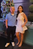I sized up to large to make sure the dress fits my hips and waist, which it did perfectly. The bust area was a bit bigger. I was able to alter it myself to fit. But overall, loved the dress. Very nice quality material - thick and not see through. Not too short for me. - Sirynoise Y.