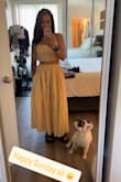 The skirt fit me perfectly but the top was slightly big but still cute. I actually wore the top as a halter and tucked the other straps in. Perfect for a hot summer day, got many compliments. Washed and lined dry, used a steamer. The quality of fabric if nice too. Love Lulus! - Vi N.