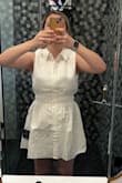 This dress is ok, but the ruching at the waist makes it pull upward and bunch up, so that it gets really really short. Like a light breeze would show cheeks. It's not quite flattering because of this as well. I love the idea of it - Gianna S.