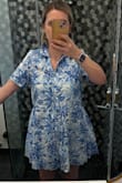 This is cut very strangely. It's actually a huge potato sack with a drawstring waist. When you pull the drawstring and tie it, all the extra fabric bunches on your stomach making it look really big, and then the fabric is stiff so it doesn't lay flat. It sticks outward, making the dress too short. Maybe would work for very short bodies, but it was just odd. Just way too much fabric. - Gianna S.