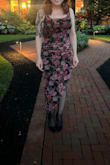 I was searching for a dress to wear as a wedding guest and am so happy I came across this! I'd say it fits true to size but, although there is ruching around the waist, it definitely is more on the form-fitting side. Dress had slit in the leg (left side) which I knew about but I guess went a little higher than I thought. Would purchase again! - Stephanie D.