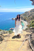 I bought this dress for my mini getaway to Catalina Island with my husband. I received so many compliments! The dress is true to size. I loved how it fit and can we talk about the the quality! Great price for such a beautiful full dress it looks so much more expensive in person. - Maria M.