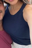 Wore tucked into Lulu's linen high-waisted pants for 4th of July. Love that the knit is not see-through. A strapless bra would have worked better. - Alexandra C.