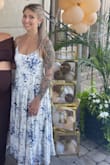 Purchased to wear to a summer baby shower. It was very comfortable and flowy. My only issue was that I could have probably sized down for a tighter fit in the just area. - Jessica C.