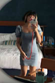 I really love this dress. It is so cute and comfortable and fits so well. I enjoy all the details, from the puff sleeves to the neckline and close fit. Photo is a little blurry, but this dress is worth the purchase. - Larisa B.