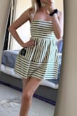 This dress has great shape. I was worried about it being too short but it's perfect. Can't wait to wear this on vaca! - Kassie G.