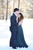I bought this dress to wear for my engagement photos in the snow. I loved it because it definitely popped against the white, and it's more of an emerald color in person. The dress itself is simple but very pretty, especially with the low back. I ordered it with just enough time to get it for my photos.
However, when I did receive it, the dress must of been more than a foot longer than I am, even with three inch heels on. It's WAY too big. The waist and arm sides also did not fully make contact with my sides as I wished it would.
It's a beautiful dress, but I was upset with the fit, but didn't have time for a return or exchange. I ended up having to tape it to have something to use for my engagement photos. I did follow the sizing chart prior to purchasing. - Jessie W.