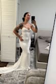 Fits like a glove. Fabric is sooo soft and stretchy. Fits any boobie size and marks out the whole back. I'm in love with my wedding dress. <3 - Diana A.
