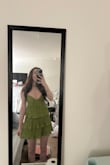 Stunning, but short! definitely not to my fingertips. I am 5'7 and this is on the border of too short. I would be cautious if you're taller than I am. Otherwise, love this dress! - Brooklynn W.