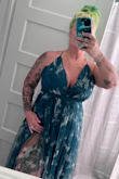 Absolutely LOVE this dress! Yes, the length is long. Nothing a hem couldn't fix. The slits are a bit high on the side. I would either have your seamstress put a few cross stitches to not make it as high, or use some fabric glue to close it up some. I originally bought the XXL thinking I wouldn't need to do many alterations besides the hem. I would have needed to have taken it in at the bust and waist about 2-3 inches. I decided to return it for a smaller size instead of spending extra money on having those areas altered. - Jackie D.