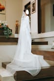 Loved it! Used it for my civil wedding ceremony. Fabric is stretchy, comfy and feels thick. No transparency! Paired it with a cute veil and felt like a princess - Elisa G.