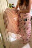 I wore this dress as the Maid of Honor at my friend's wedding. The dress fit well, the sizing was accurate and was very comfortable. However, there was a part not [sewn] at all on the inside seam, and I probably wouldn't have worn it if I had brought a second option to the wedding. - Sara M.