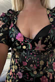The fabric is beautiful and it looks so cute on. However, the chest gapes open, revealing half my bra. Perhaps if you had a giant chest, it would fit, but it would be extremely revealing. There's also zero stretch, so that would be impossible to breathe. - Lisa H.