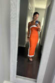 Beautiful, well made dress! I measured as an XS, however, the dress is a bit snug around my back (zipper is difficult to zip up). I do have a bit more of a muscular back, so I'm assuming this is why. I do wish that it were a bit shorter. I likely would've ordered a small; however, I don't have time to reorder. - Danielle S.