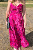 I received so many compliments on this dress. It worked great for an outdoor wedding in the summer. I'm only 5'3'' so the dress touched the floor without alterations, but someone could alter it if they wanted. - Michelle S.